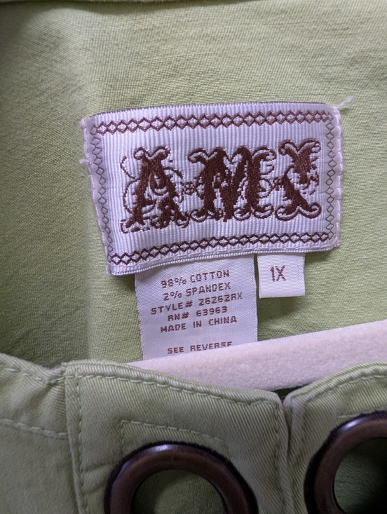 AMX Olive Green Eyelet Utility Jacket - Women - Picture 2 of 4